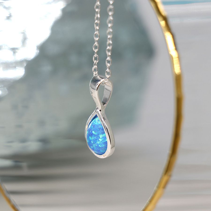 Opal hot sale teardrop necklace